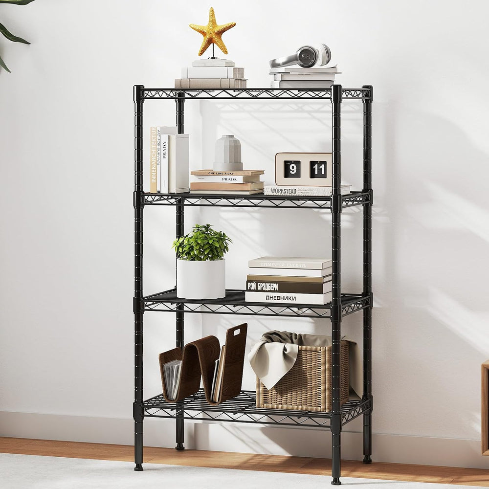 DUMOS 4-Tier Metal Storage Shelves, Wire Shelving, Storage Rack, 23.2" W