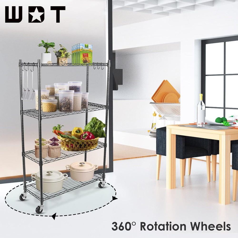 4-Tier Storage Shelves, Heavy Duty Metal Shelves Wire Rack Shelving Unit, Adj...