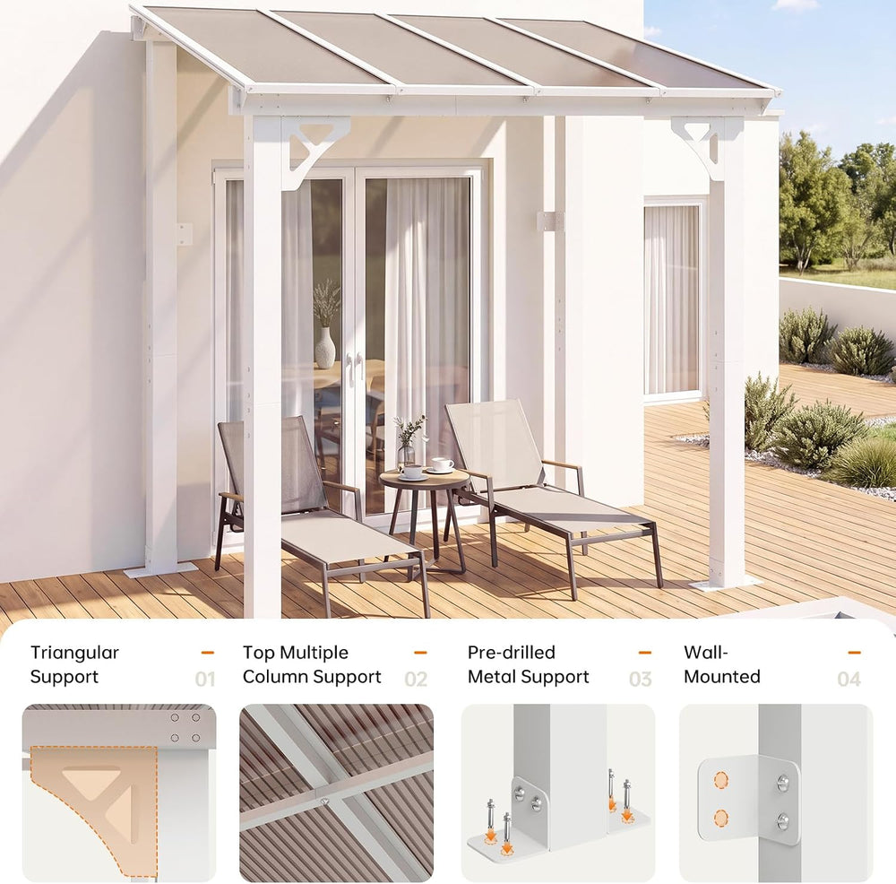 5'x8' Lean to Gazebo Pergola Patio Outdoor Pergolas Gazebos