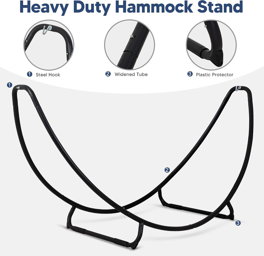 Space Saving Free Standing Hammock with Stand Included, Blue Red