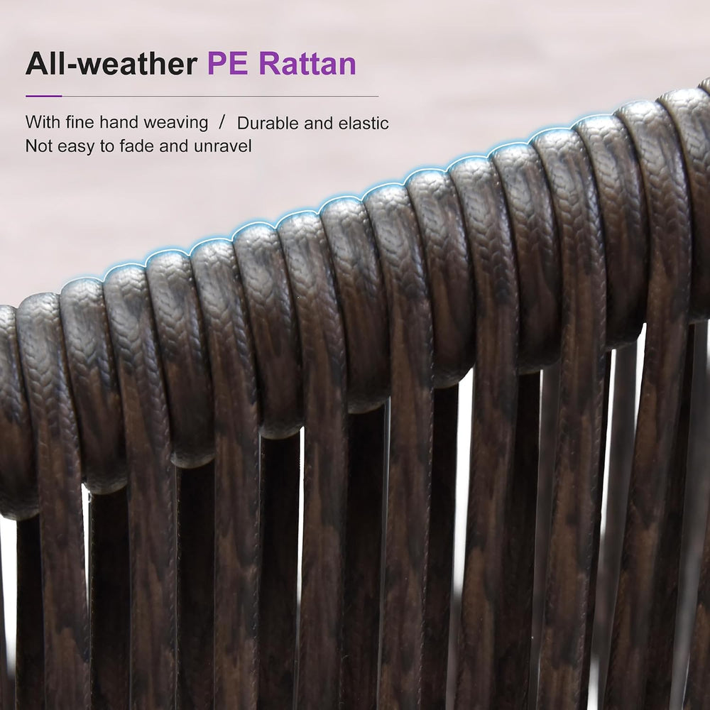PURPLE LEAF Patio Dining Set for 10 with Sunbrella Cushion Chairs Deep Teak