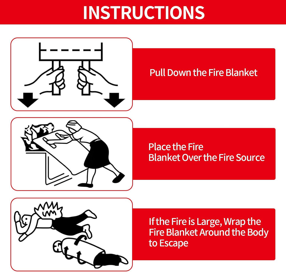 2 Pack Fire Blankets Emergency for Home, 40” x 40” Silicone-Coated Fiberglass...