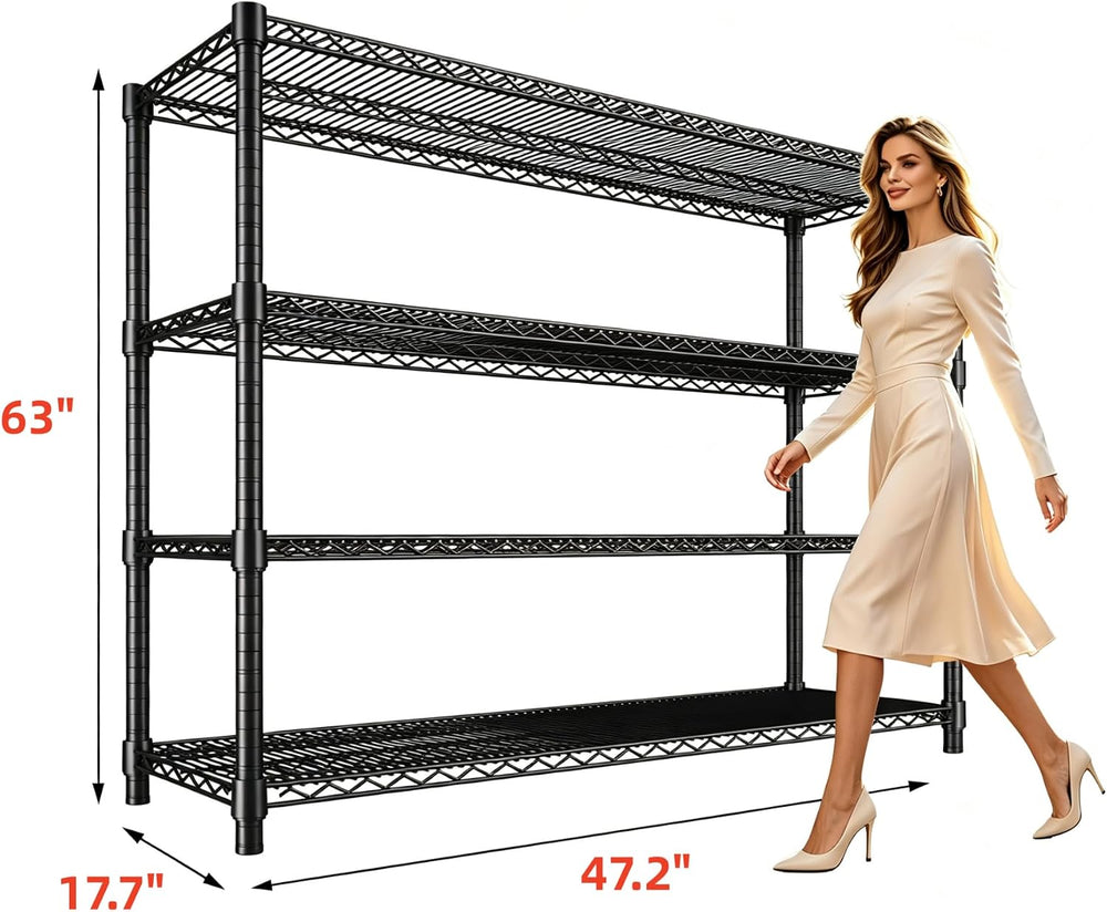 Garvee 4-Tier Wire Shelving 2560LBS Heavy Duty Storage Shelves Garage Rack