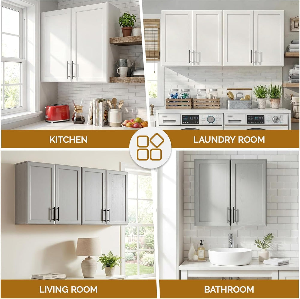 48" W Wall Cabinets for Laundry Room with Adjustable Shelf