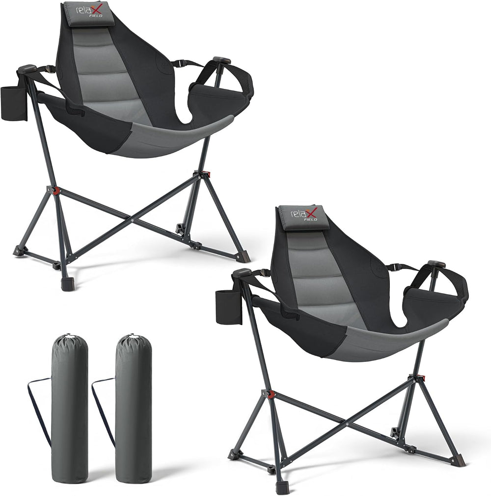 2 Pack Hammock Camping Chair, Oversized Swinging Chair,Black
