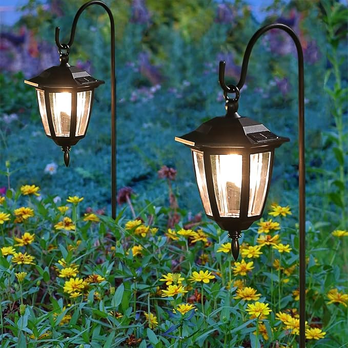 Dynaming 6 Pack Solar Hanging Lights Outdoor, Solar Powered Garden Decorative...