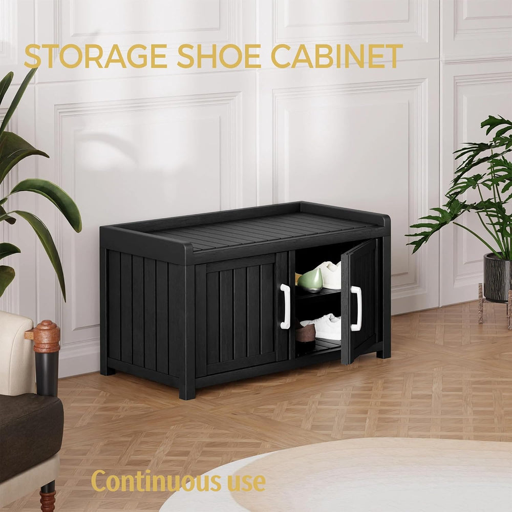 2-Tier Outdoor Shoe Storage with Adjustable Shelves for Entryway, Hallway