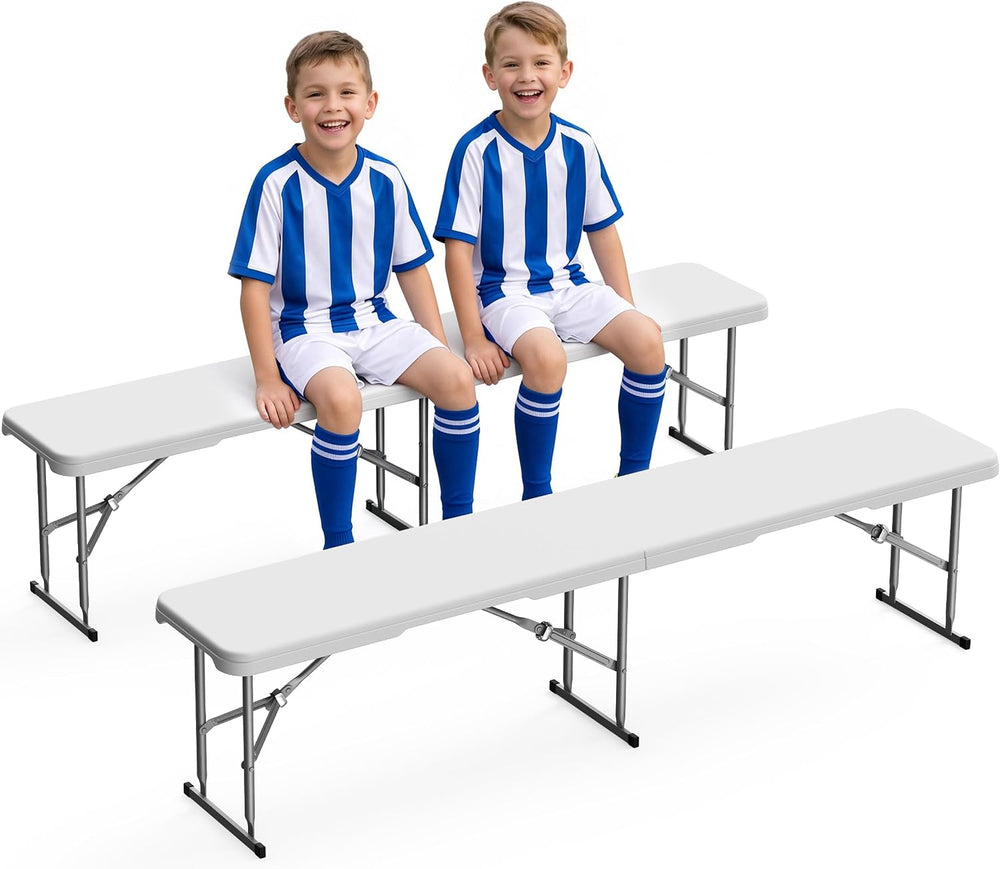 6ft Folding Bench 2 Pack for Picnic Party Camping, 650lbs Capacity