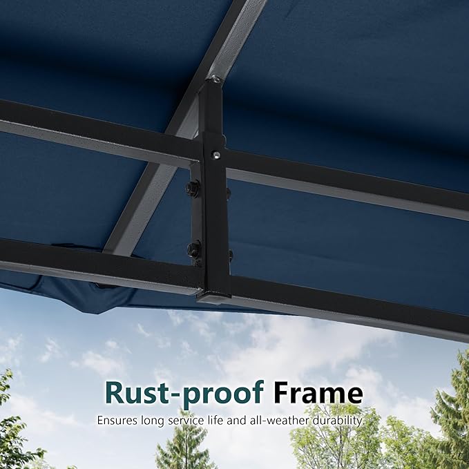 MASTERCANOPY Outdoor Garden Gazebo for Patios with Stable Steel Frame and Net...
