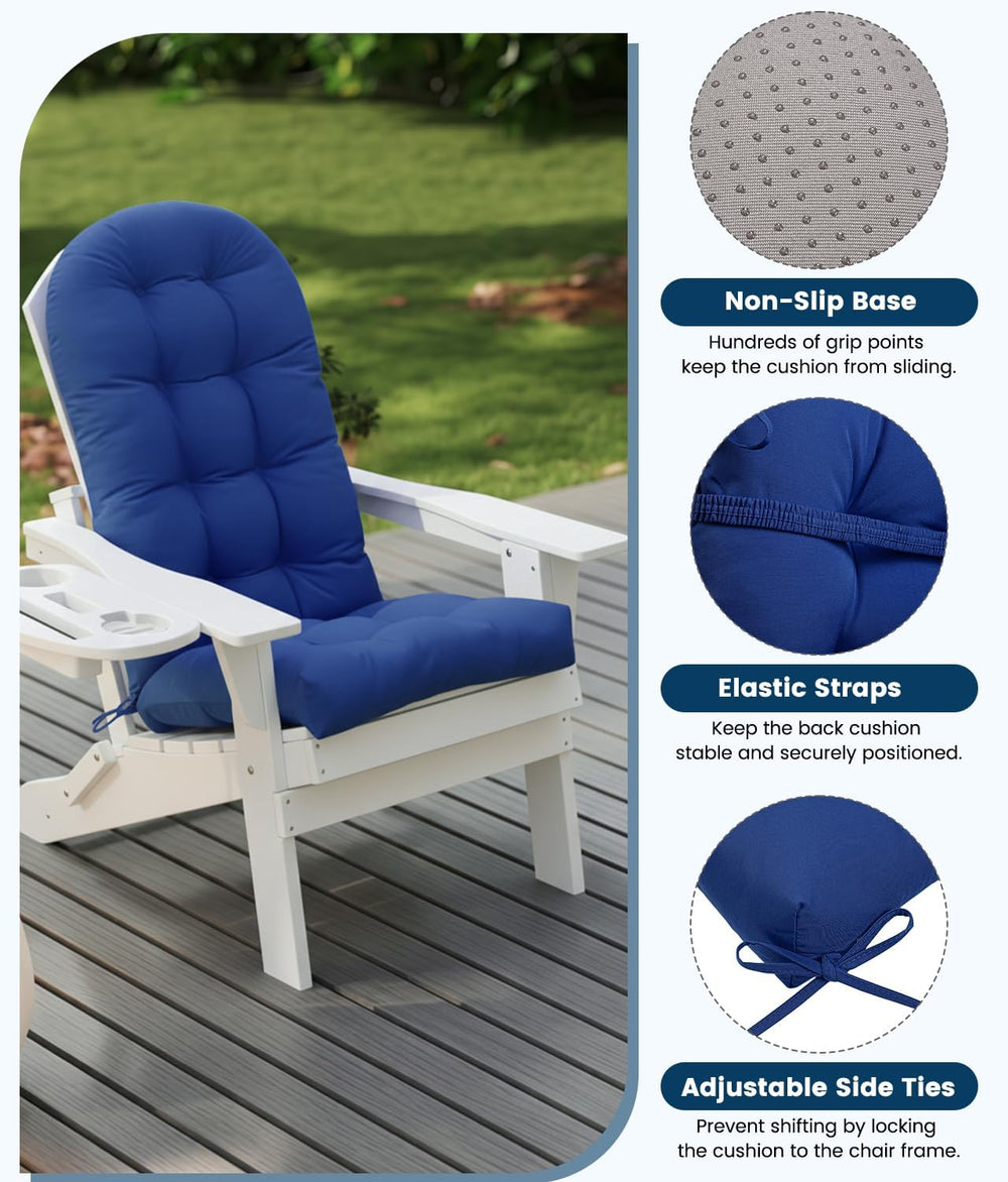 FOOWIN Adirondack Chair Cushion Set of 4, High Back Rocking Chair Cushions