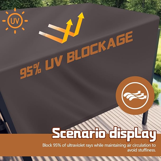 Universal Pergola Replacement Canopy Outdoor Canopy Shade Cover Waterproof Sh...