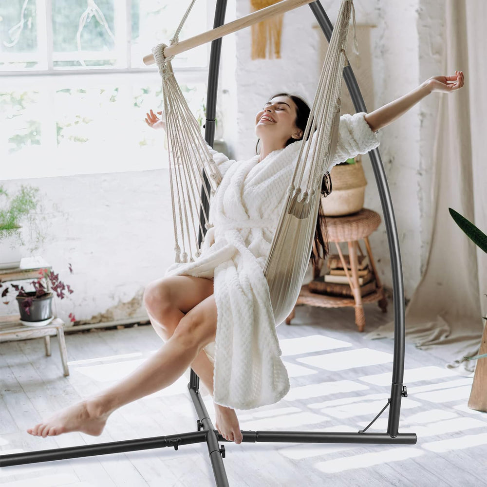 Hammock Swing Stand, Hanging Chair C-Stand w/Buckle & Spring Hook
