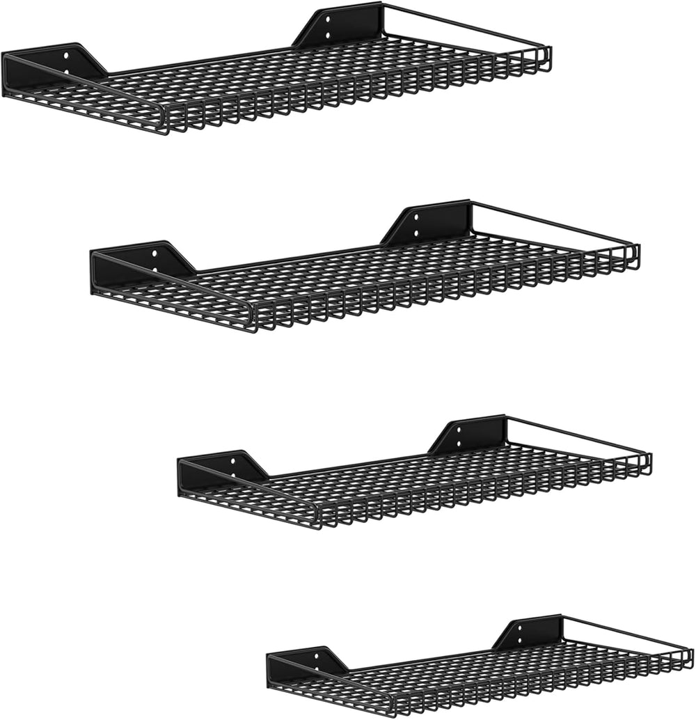WALMANN Garage Wall Shelf, 4 Mixed-Size Wall-Mounted Storage Shelves