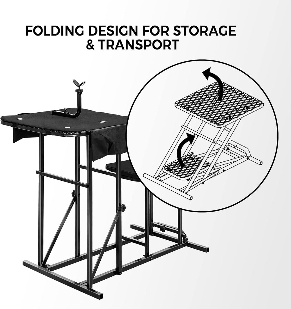 IRONMAX Foldable Adjustable Shooting Bench for Hunting & Outdoor Range