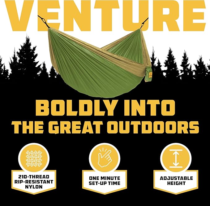 Wise Owl Outfitters Camping Hammock – 500lbs Portable Hammock with Tree Strap...