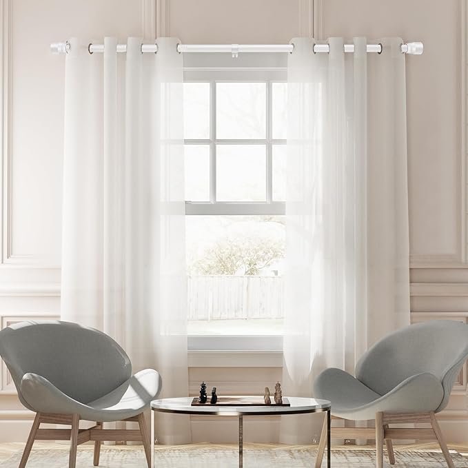 1” Diameter Curtain Rods Itself is 30 to 90 inch 2 Pack Fit 30-84 inch Window...