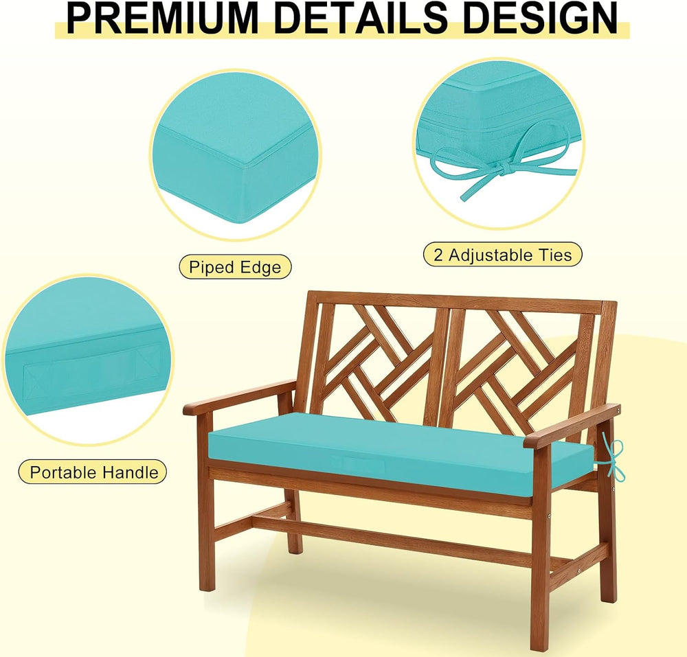 downluxe Outdoor Bench Cushion Waterproof, 48 x 18 Inch Patio Furniture Cushi...