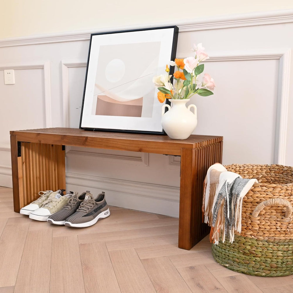 SwallowLiving 30 Inch Solid Wood Bench, Farmhouse Indoor Kitchen Dining Bench...