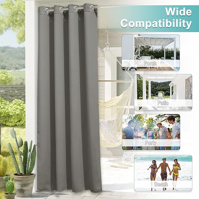 NICETOWN Room Darkning Bedroom Curtain W84 x L84, Stainless Steel Grommet Top...