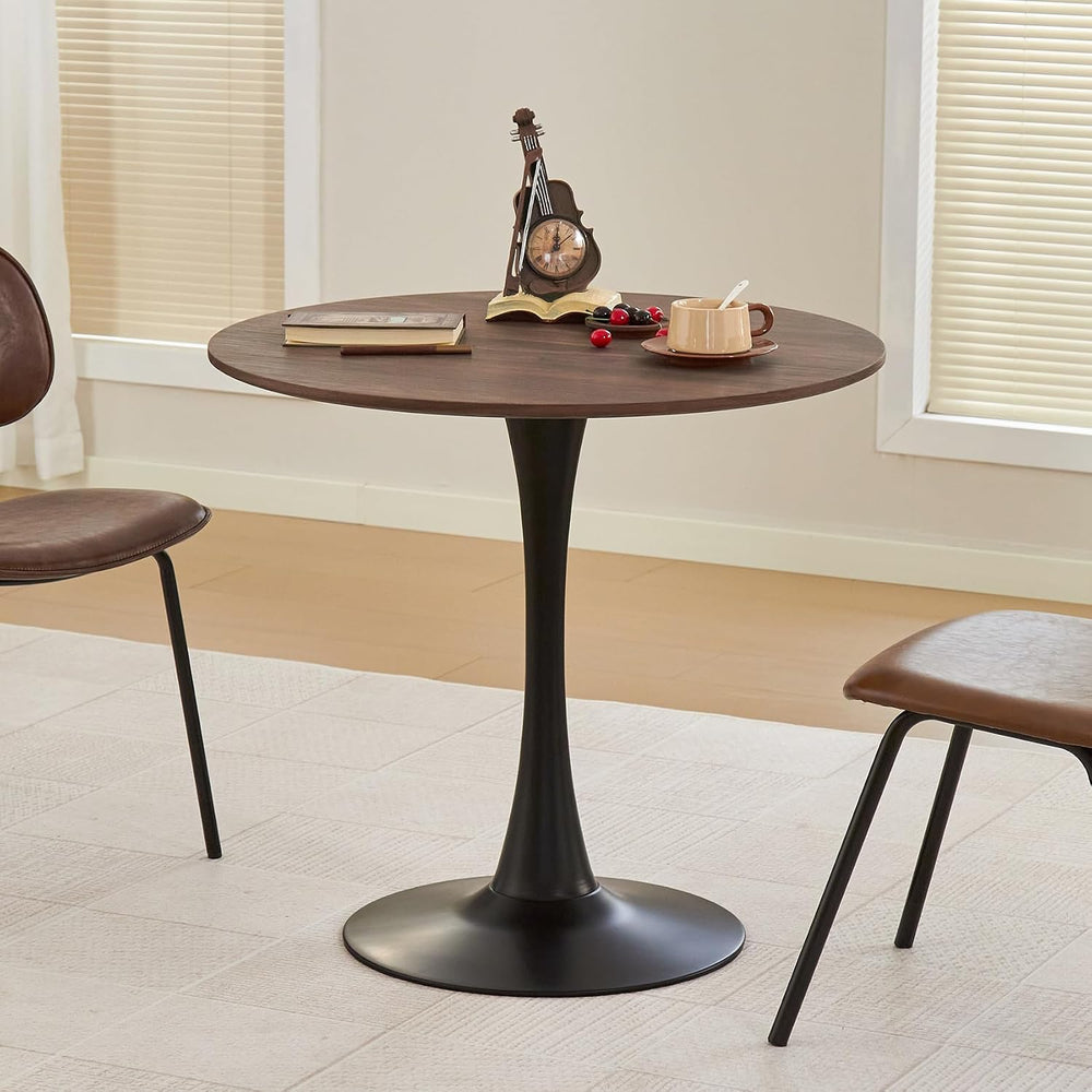 Round Dining Table, 31.5" Tulip Table (Faux Walnut)