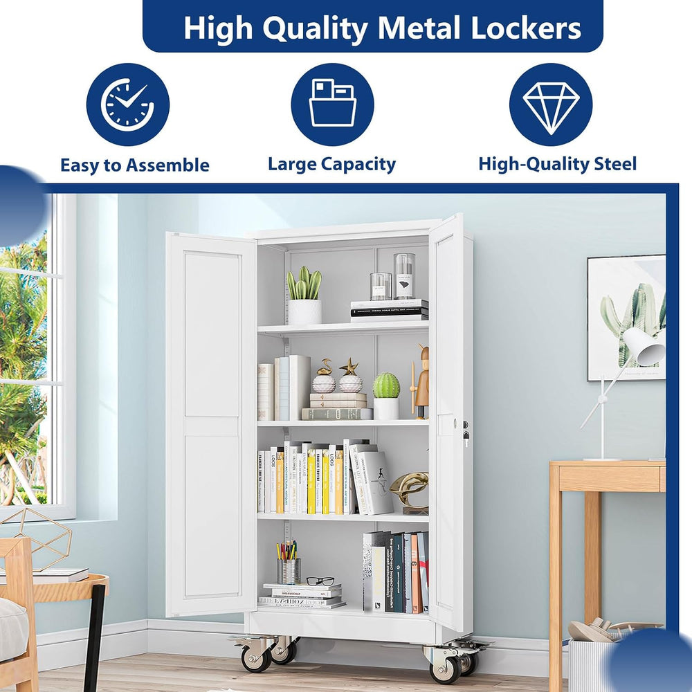 Metal Garage Storage Cabinet with Locking Doors and Adjustable Shelves,61&quo...