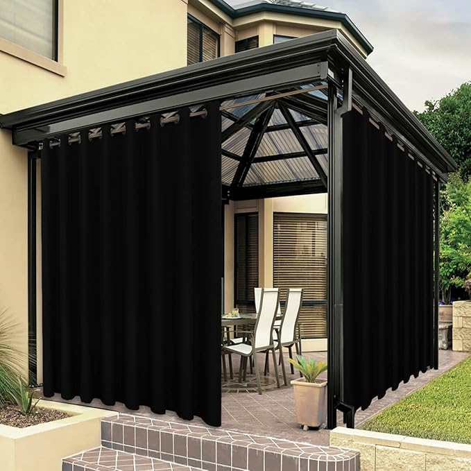 BONZER Outdoor Curtains for Patio Waterproof Thick Privacy Wide Grommet Light...