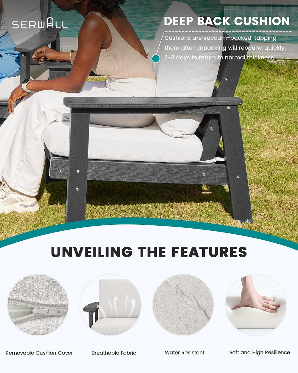 SERWALL HDPE Outdoor Sofa Set of 2