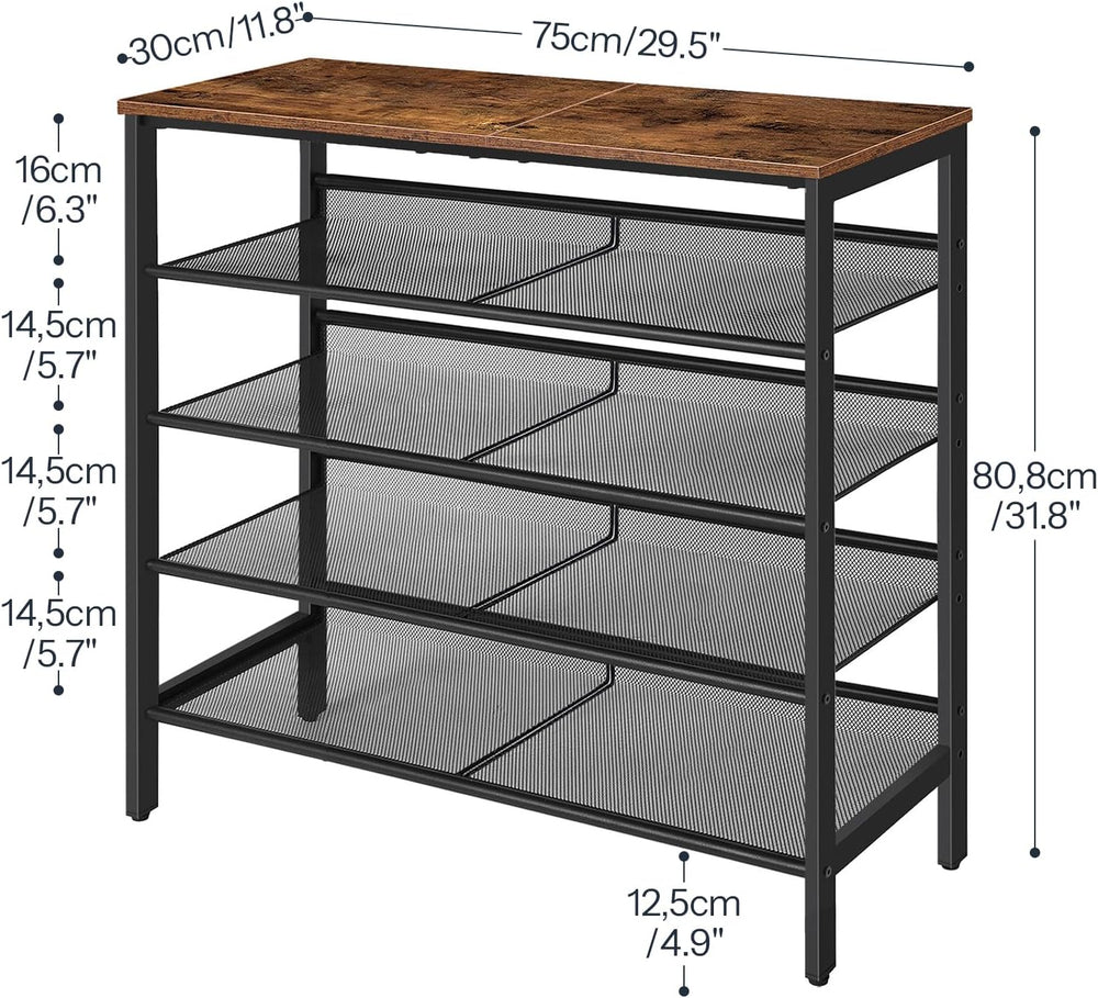 HOOBRO Shoe Rack for Entryway, 5-Tier Shoe Organizer with Adjustable Mesh She...