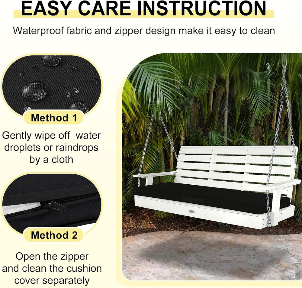downluxe Outdoor Bench Cushion Waterproof, 48 x 18 Inch Patio Furniture Cushi...