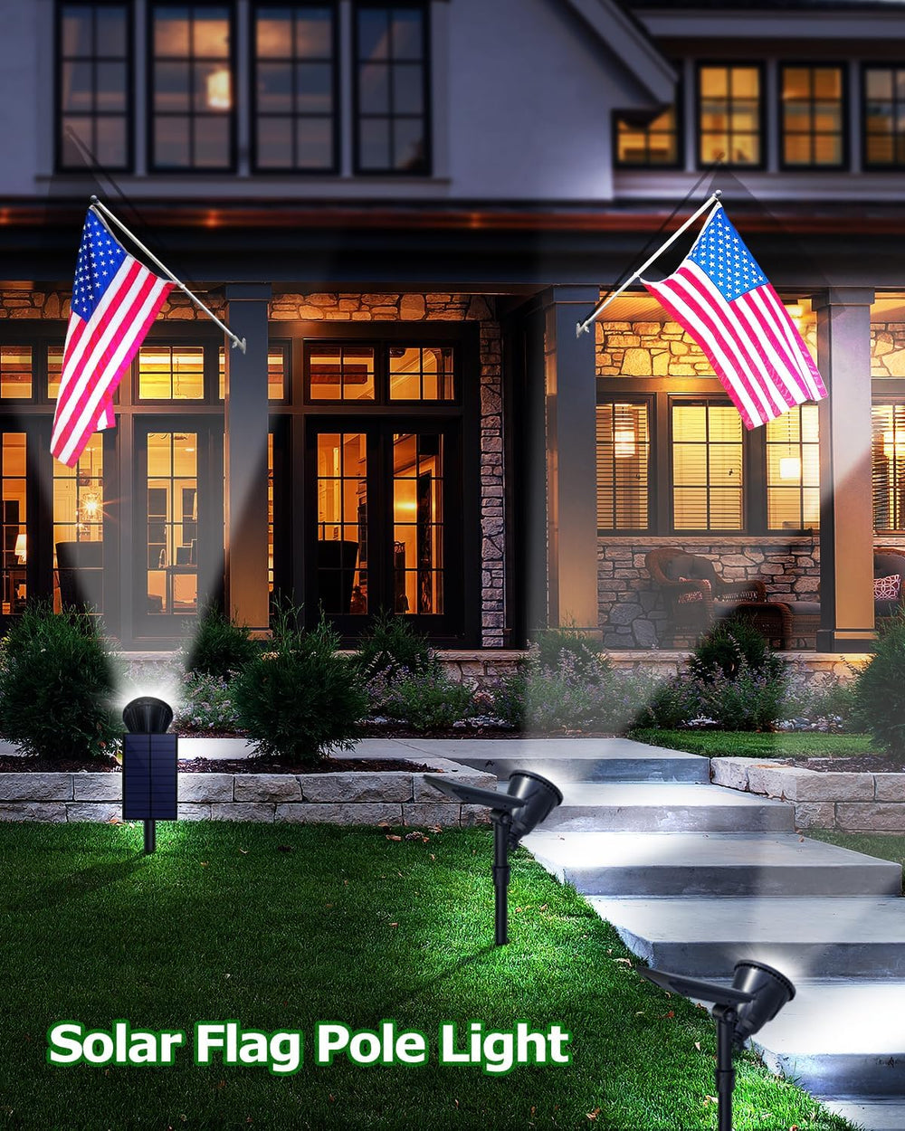 Solar Spot Lights Outdoor, 18 LED Bright Solar Powered Lights Outdoor Waterpr...