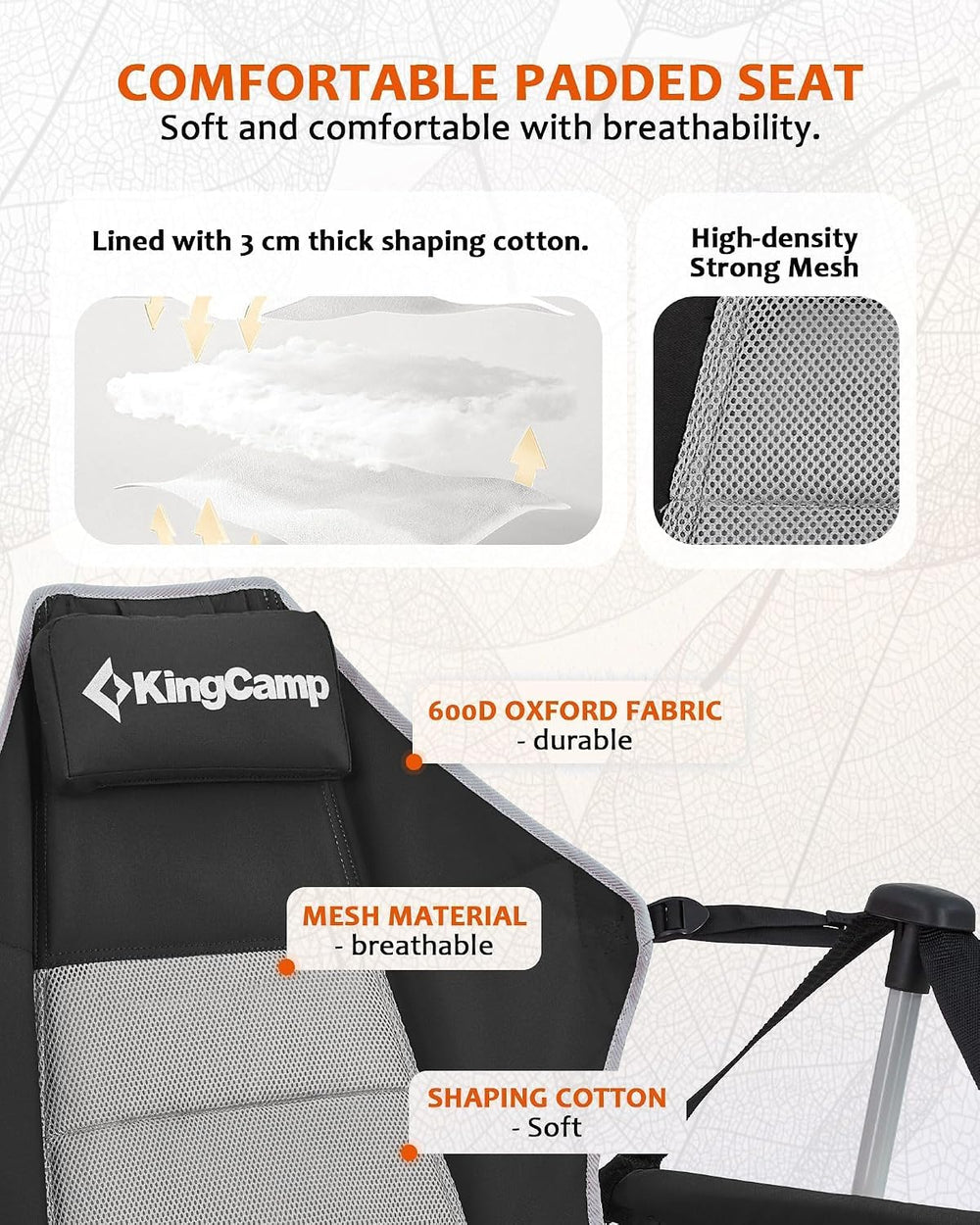KingCamp Hammock Camping Chair, 10.3lbs Aluminum Lightweight Swing Chairs
