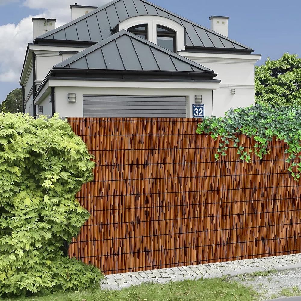 Reed Fencing Rolls 2 Pcs Natural Bamboo Fence 3.3FT X 16.4FT Privacy Screen C...