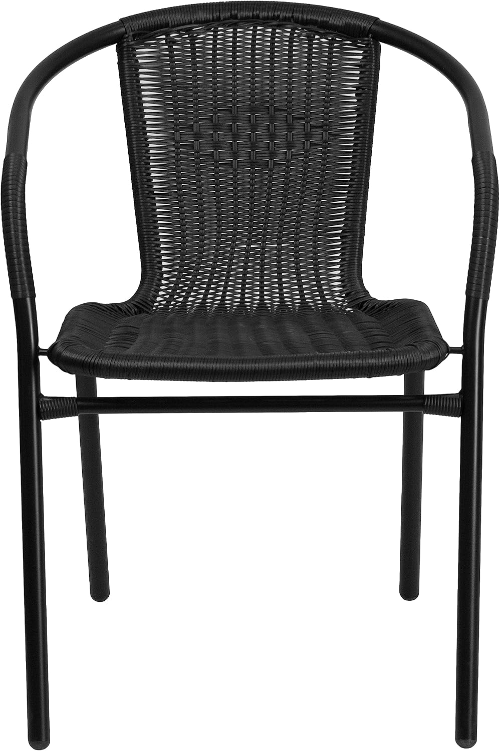 Flash Furniture Lila Modern Rattan Indoor/Outdoor Stackable Dining Chairs, St...