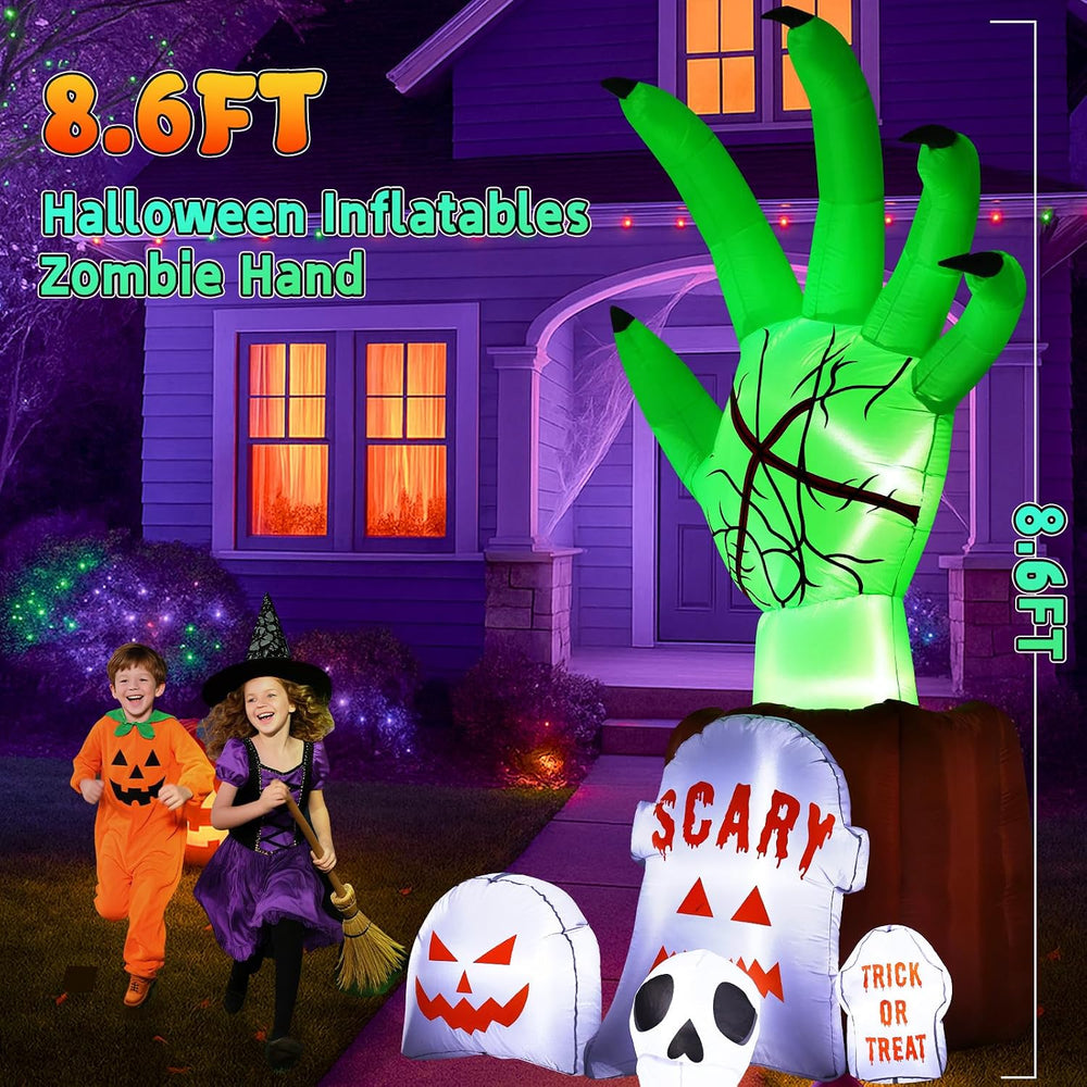 Garma 8.6 FT Halloween Inflatables Decirations Outdoor Animated Zombie Hand