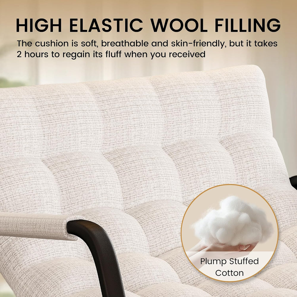 Double Papasan Rocking Chair with Cushion, Patio Loveseat Rocker