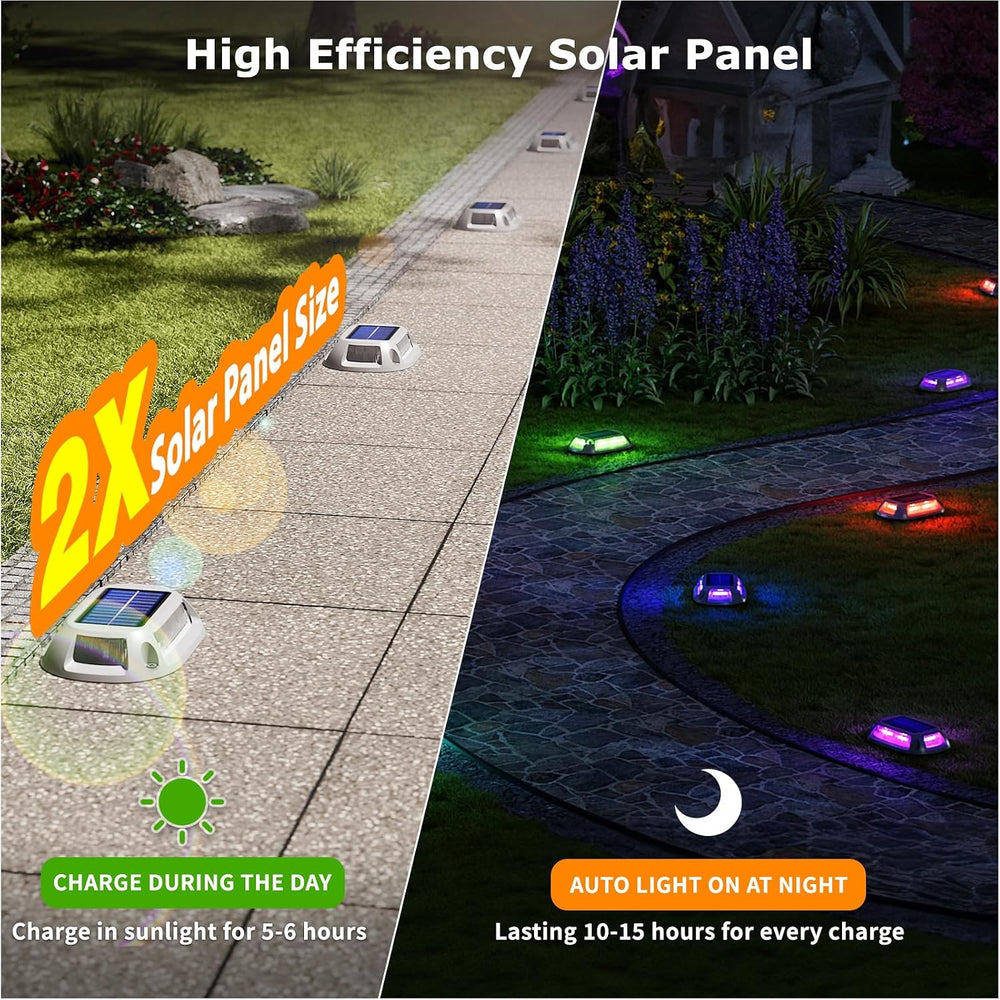 Aluminum Alloy Solar Dock Lights, IP68 Solar Driveway Lights, 12Pack