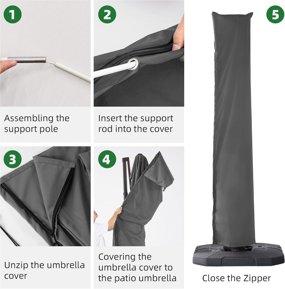 Cantilever Patio Umbrella Cover Outdoor Umbrella Covers, Grey