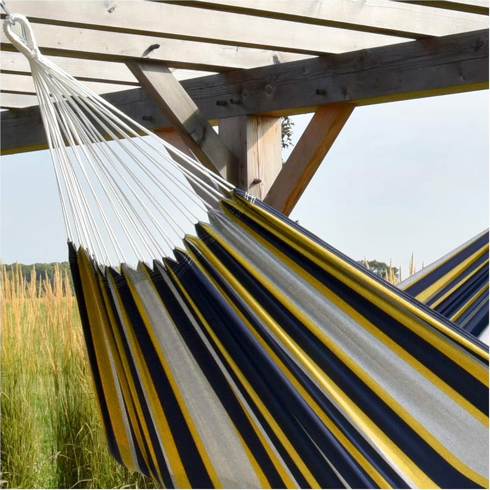Vivere Brazilian Style Double Cotton Hammock with Polyester End Strings, 450 ...