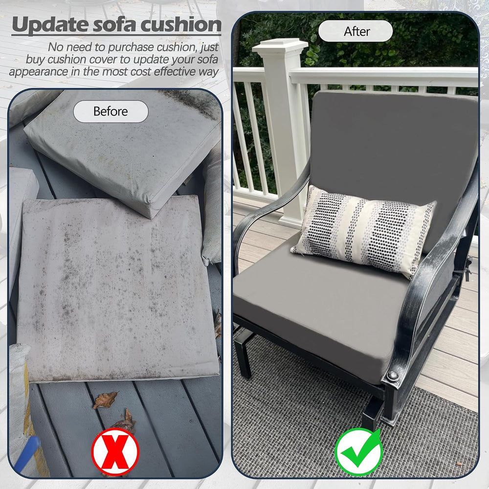 Sqodok Patio Cushion Cover 21x19 inch, 4Pack Sofa Cushion Cover Replacement