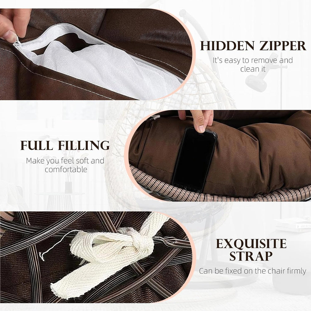 Removable Egg Chair Cushions with Headrest Pillow Waterproof
