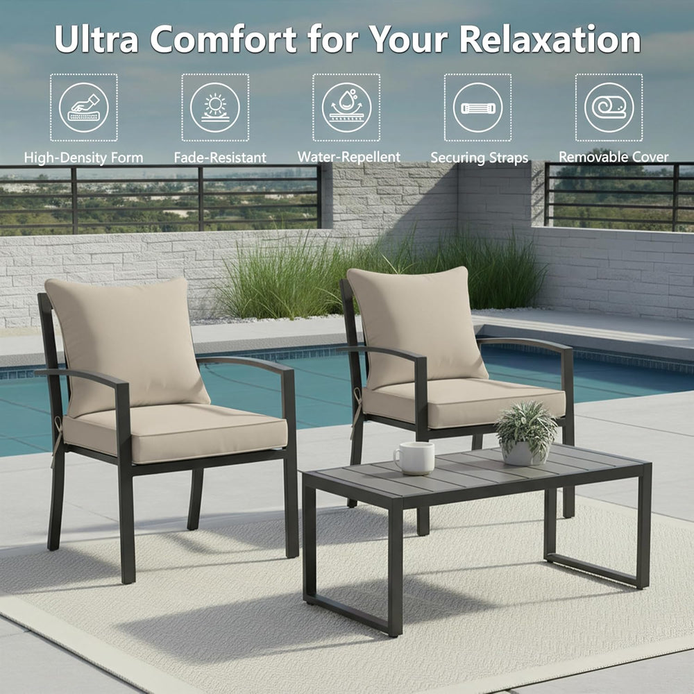 24x24 Inch Outdoor Chair Cushions Set of 2, Patio Furniture Cushions - Remova...
