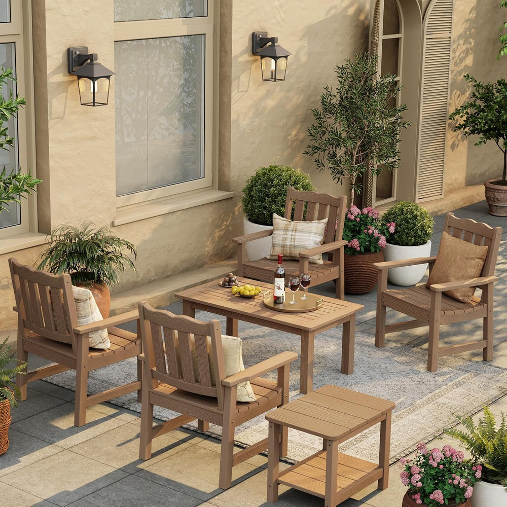 Stoog All-Weather Garden Bench & Chairs Set, 3-Piece Patio Furniture Set,...