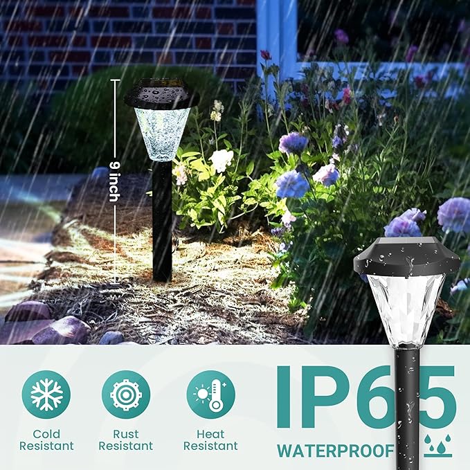 GIGALUMI 16 Pack Solar Lights Outdoor Waterproof, Outdoor Solar Lights for Ya...