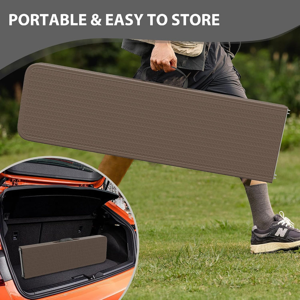 6ft Folding Bench Handle Waterproof Outdoor 2pk Rattan Patterned