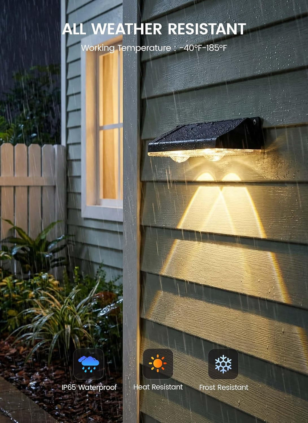 Brightown 8 Pack Solar Fence Lights Outdoor, 3000/4000/6000K/RGB 12 Modes