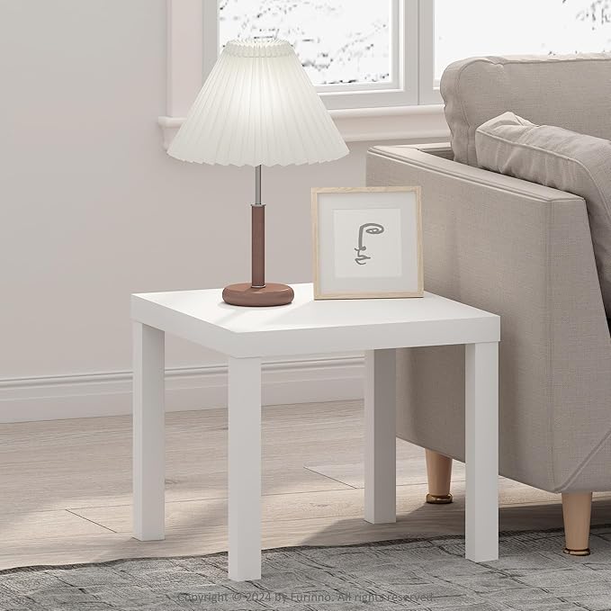 Furinno Classic Coffee Table, Square Modern Coffee Table with Triple Thick Ta...