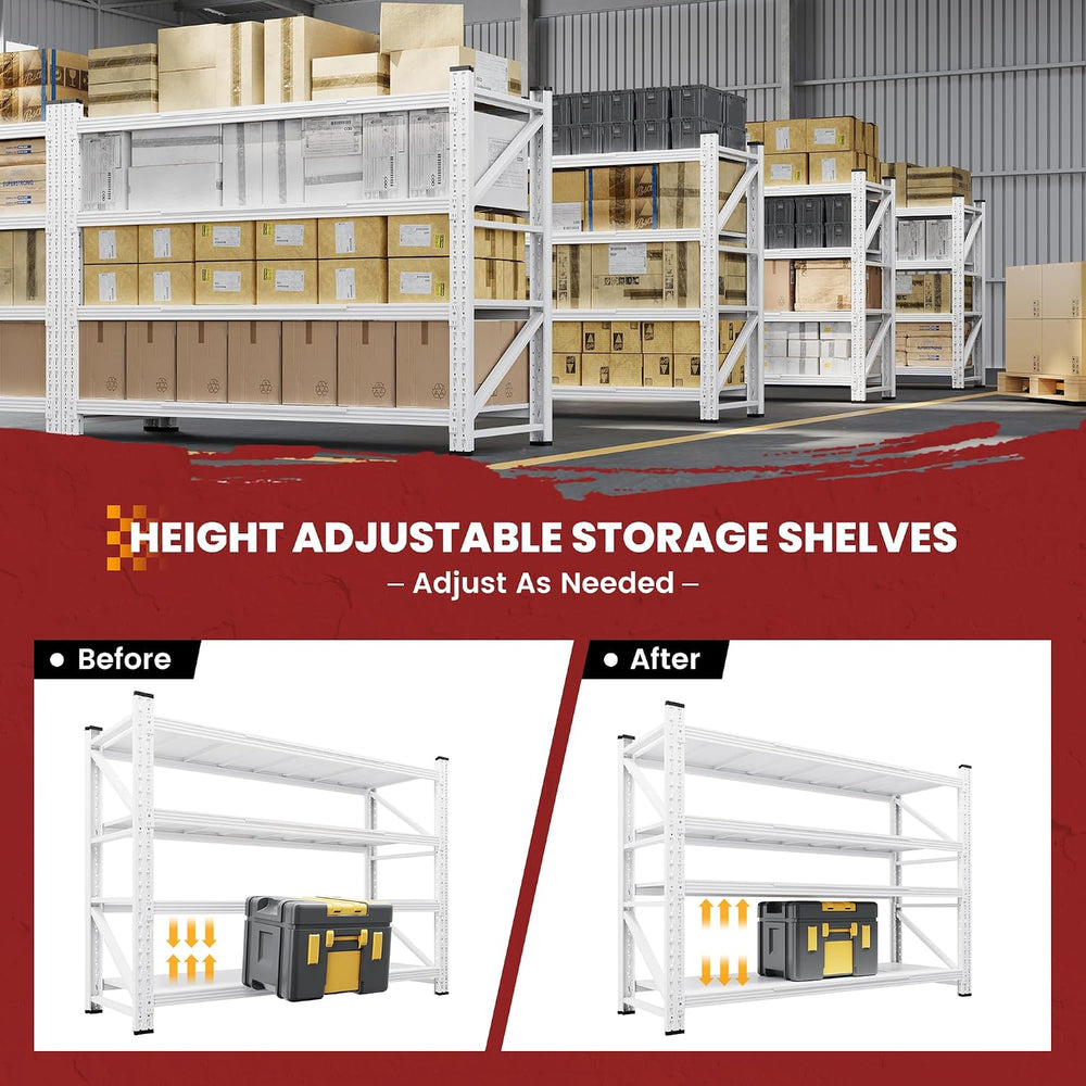 60" Wide Storage Shelves, 5000LBS Garage Shelving Heavy Duty, Standing S...
