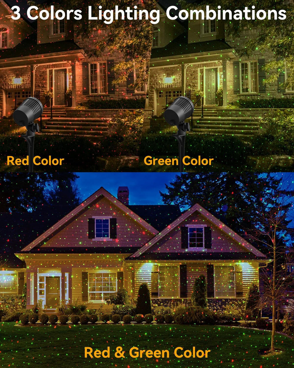 Neroupe Christmas Projector Lights Outdoor Waterproof with Remote Control, Ou...