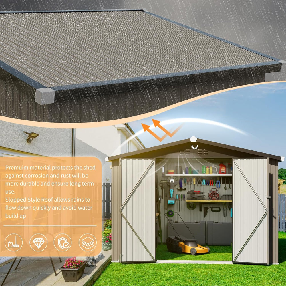 Metal Storage Shed 10x12 FT Outdoor Storage Building