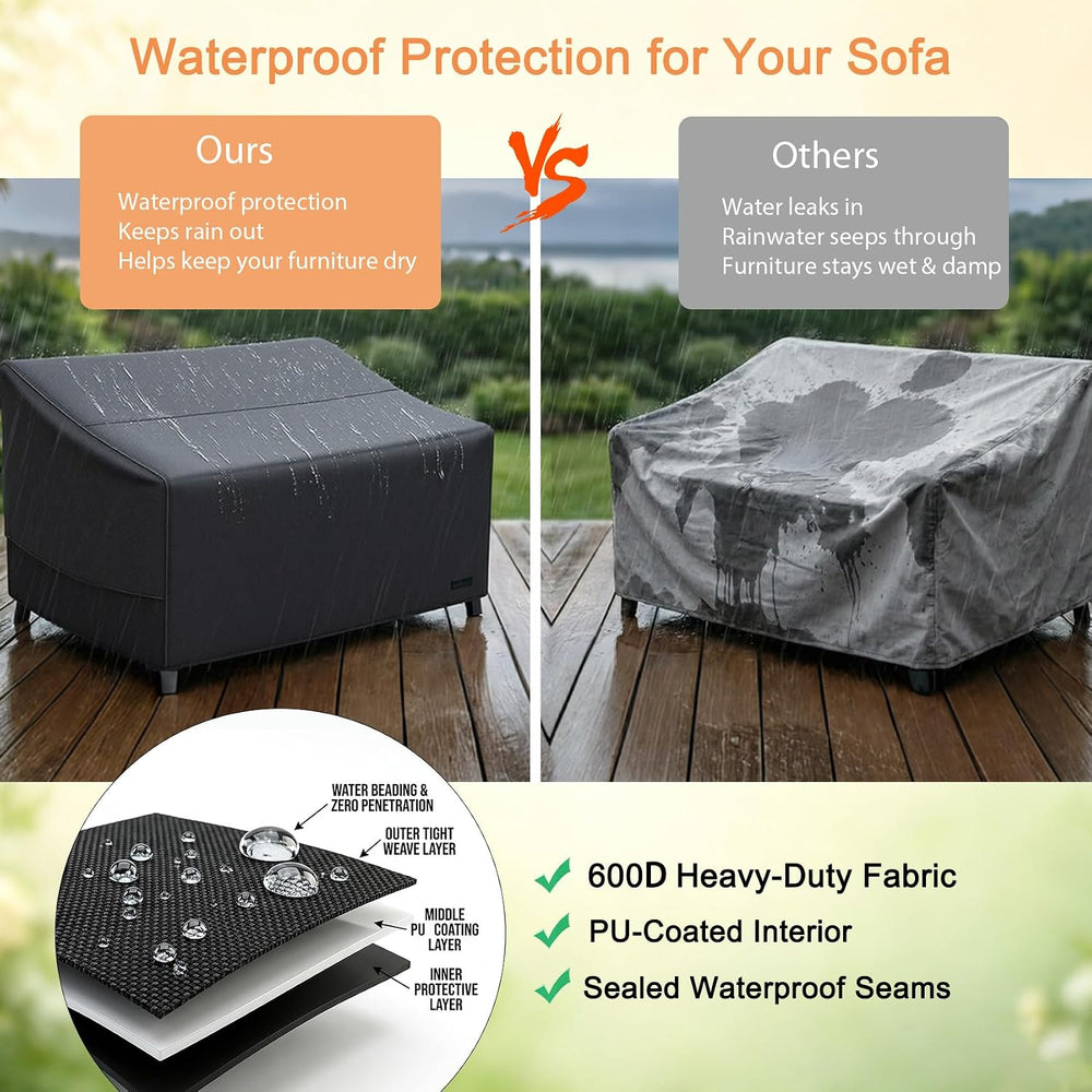 NettyPro Outdoor Patio Loveseat Sofa Cover Waterproof, 54"W x 32"D ...